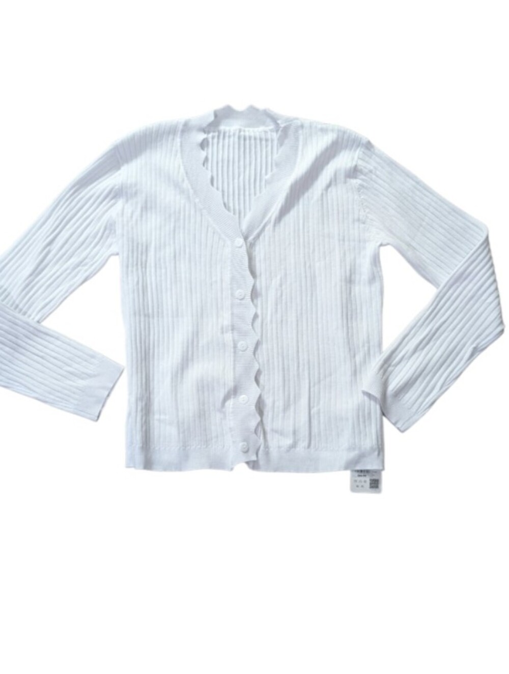 Kohl's White Ribbed Women's Button-Front Cardigan Size XXL